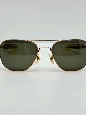 American Optical Original Pilot  Gold Frame Green Lens Men's Aviator Sunglasses